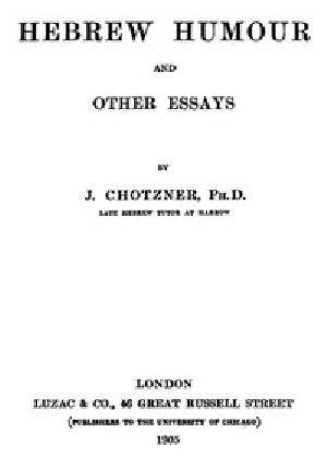 [Gutenberg 45037] • Hebrew Humor and Other Essays